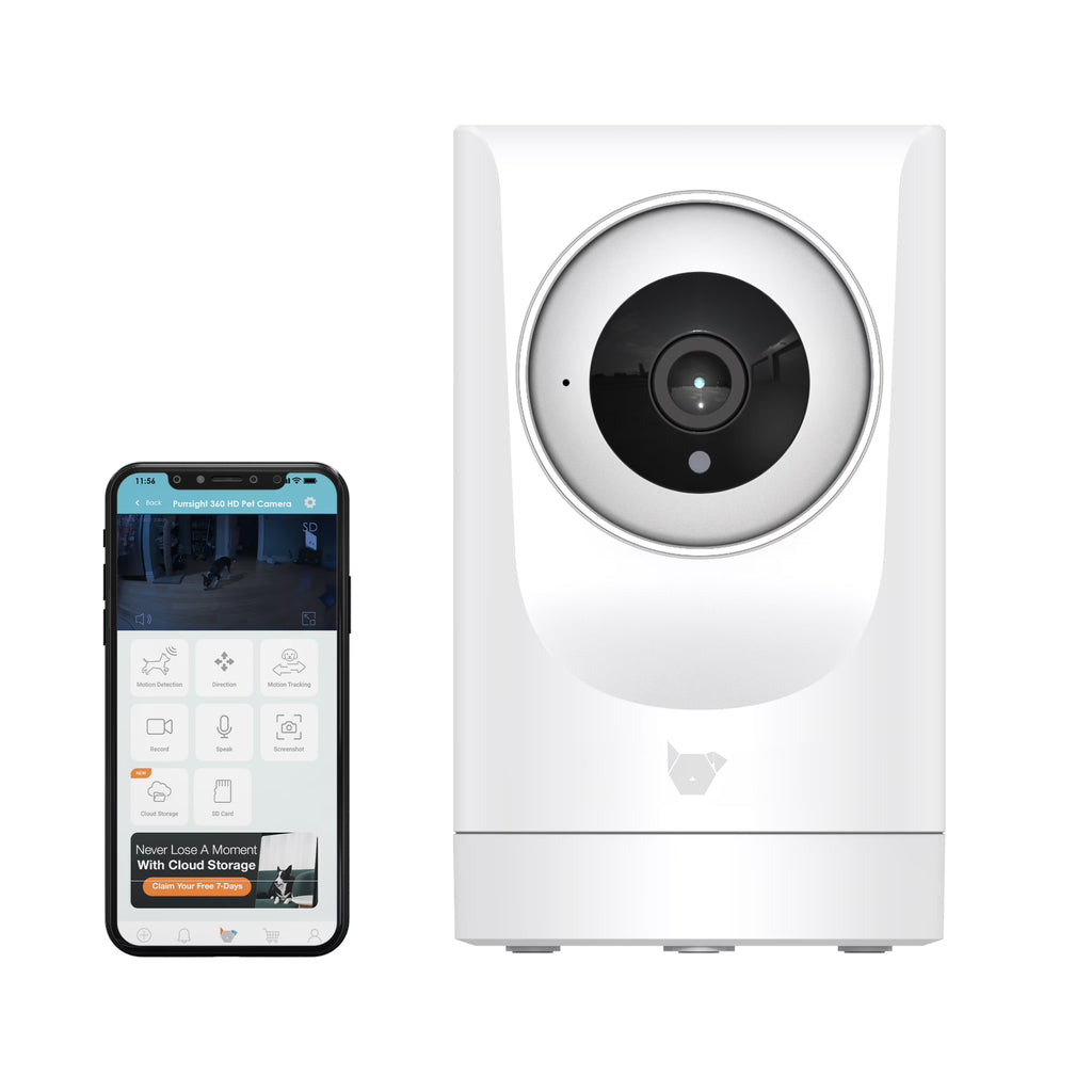Purrsight 360° Smart Pet Camera, 1080P HD, Wireless, 2-Way Audio