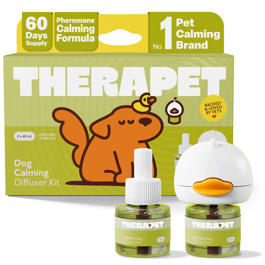 Therapetmd 60-Day Dog Calming Diffuser - Helps with Stress, Destructive Behavior, Pee Accidents, Separation Anxiety, Barking, Aggression & Chewing - 60-Day Refill Included - Packaging May Vary - Results May Vary