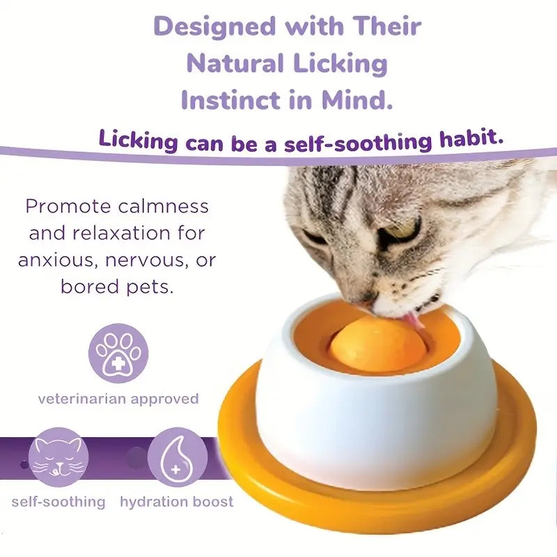 Pet Licking Fun Feeding Dish, Wet Snack Yogurt Licking, Slow Energy Consumption, Oral Care, Food Slow Feeder, Suitable for Cats and Dogs, Plastic Material, Slow Feeder Bowl