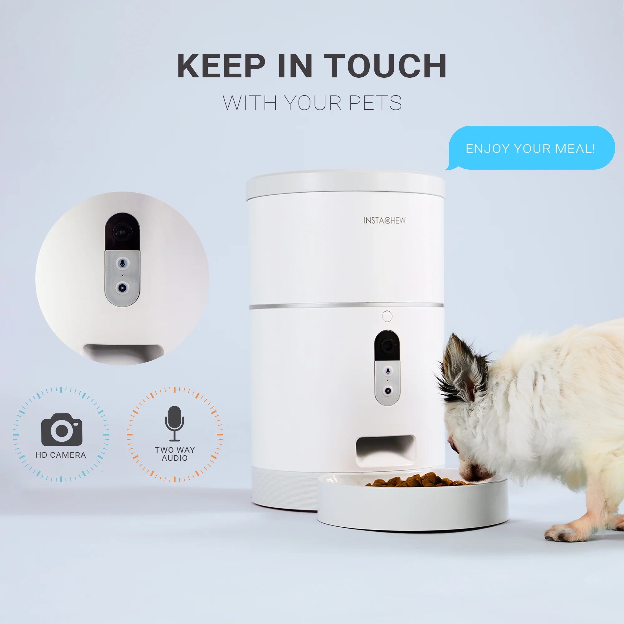 Purechew Smart Automatic Pet Feeder, Food Dispenser for Cats and Dogs, Smart Portion Control, Programmable Treat Dispenser with HD Camera, Portion Control