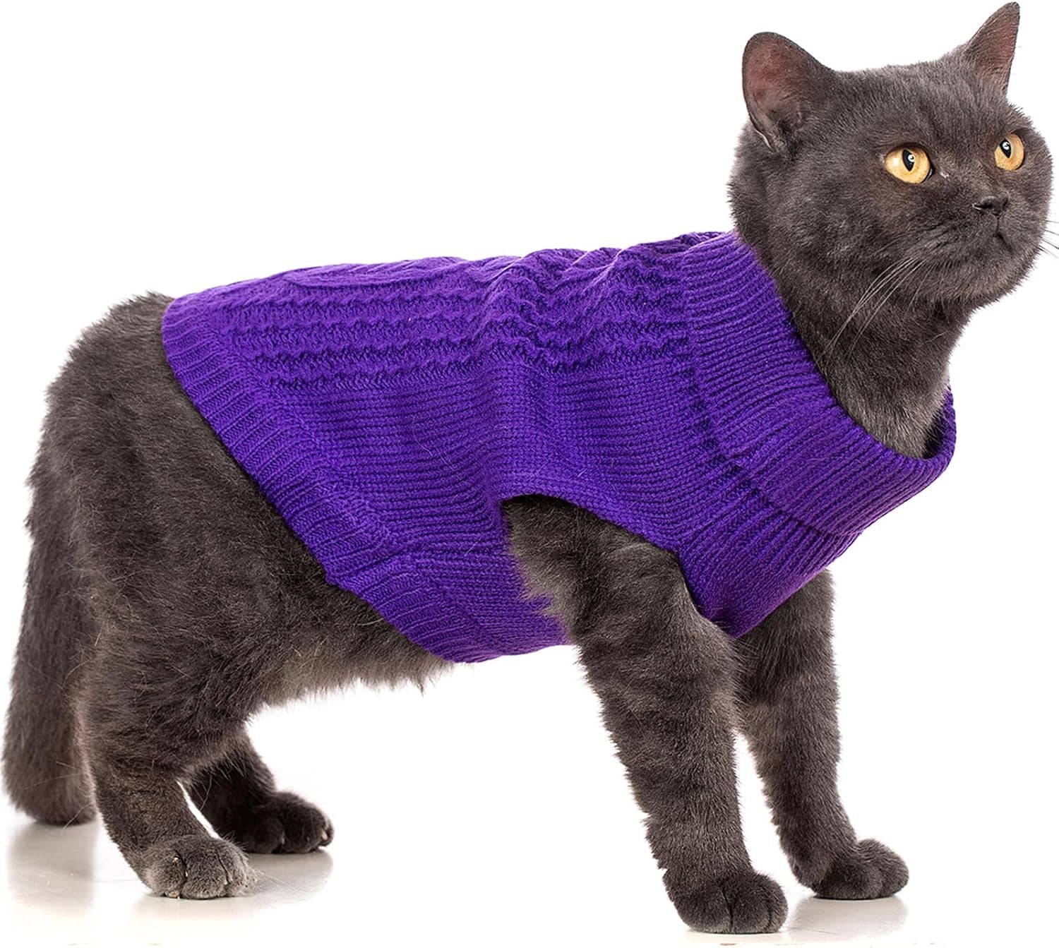 Stretchy Cat Sweater - Available in 19 Colors and 6 Sizes for a Cozy Winter Outfit for Cats and Dogs