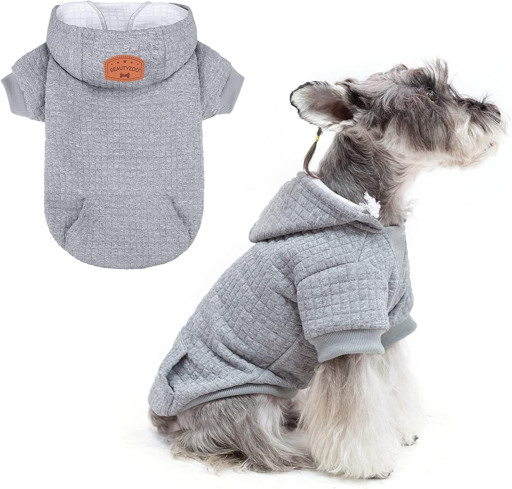 Medium Dog Hoodies Sweater with Waffle-Like Laminated Fabric