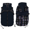 Waterproof Winter Coat for Dogs with Harness and Traction Belt - Outdoor Jacket for Medium and Small Breeds - Navy - Size S