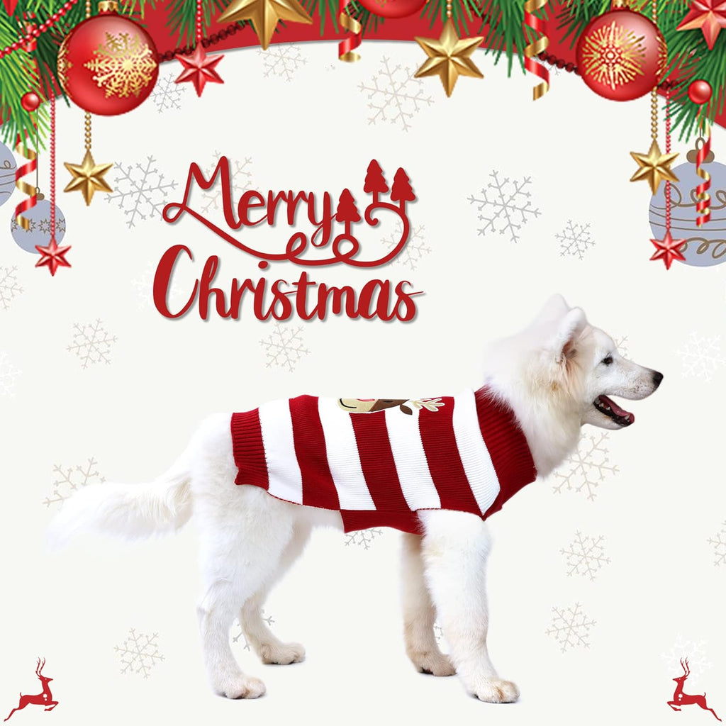 Reindeer Sweater for Dogs and Cats - Holiday Pet Apparel for Small Breeds (Red, X-Small)