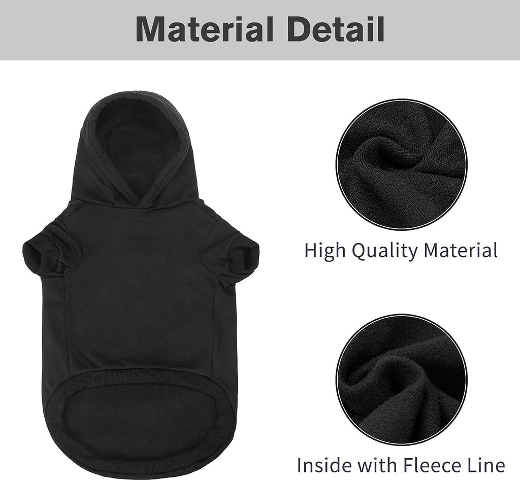 Black Security Dog Hoodie with Leash Hole - Pet Sweater Apparel