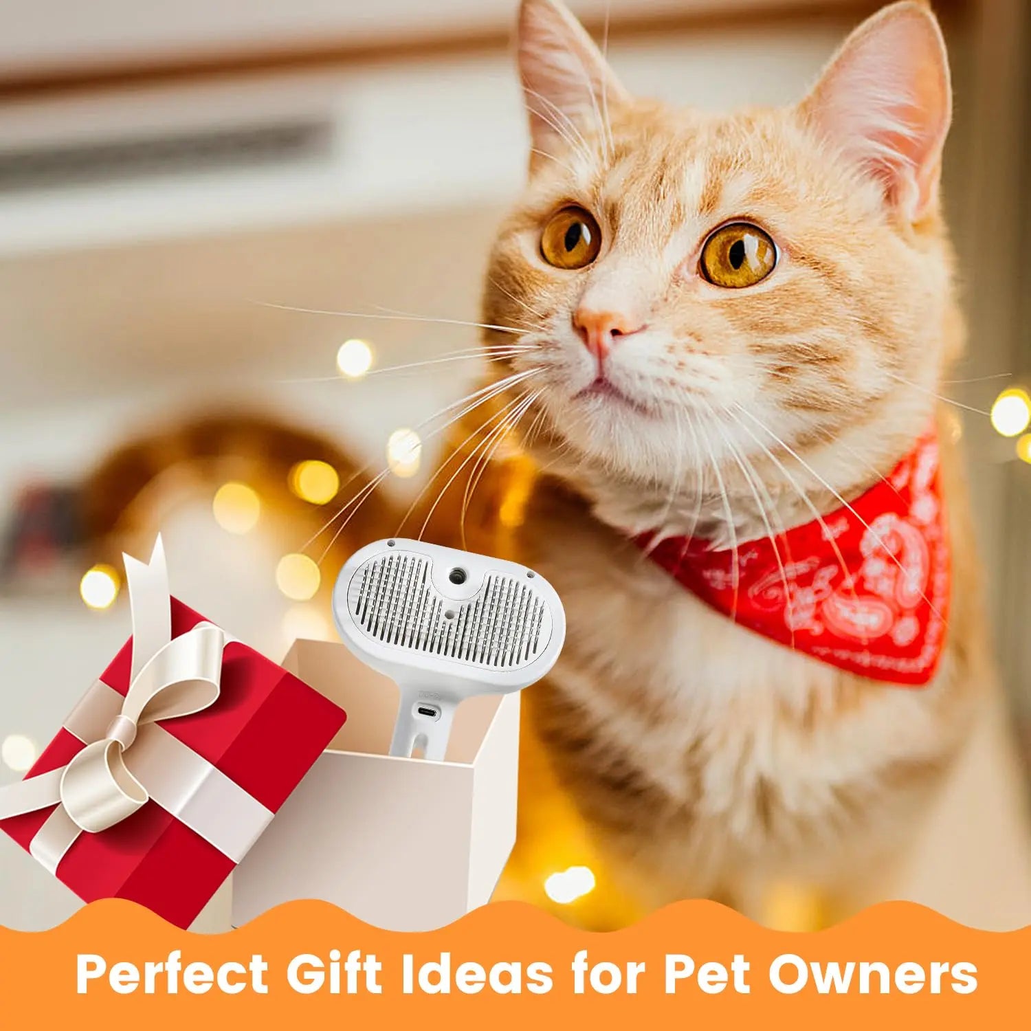 Pet Steam Brush for Dog & Cat – 3-In-1 Spray Hair Removal Comb – Steam for Shedding & Grooming – Water Brush for Long & Short Haired Pets