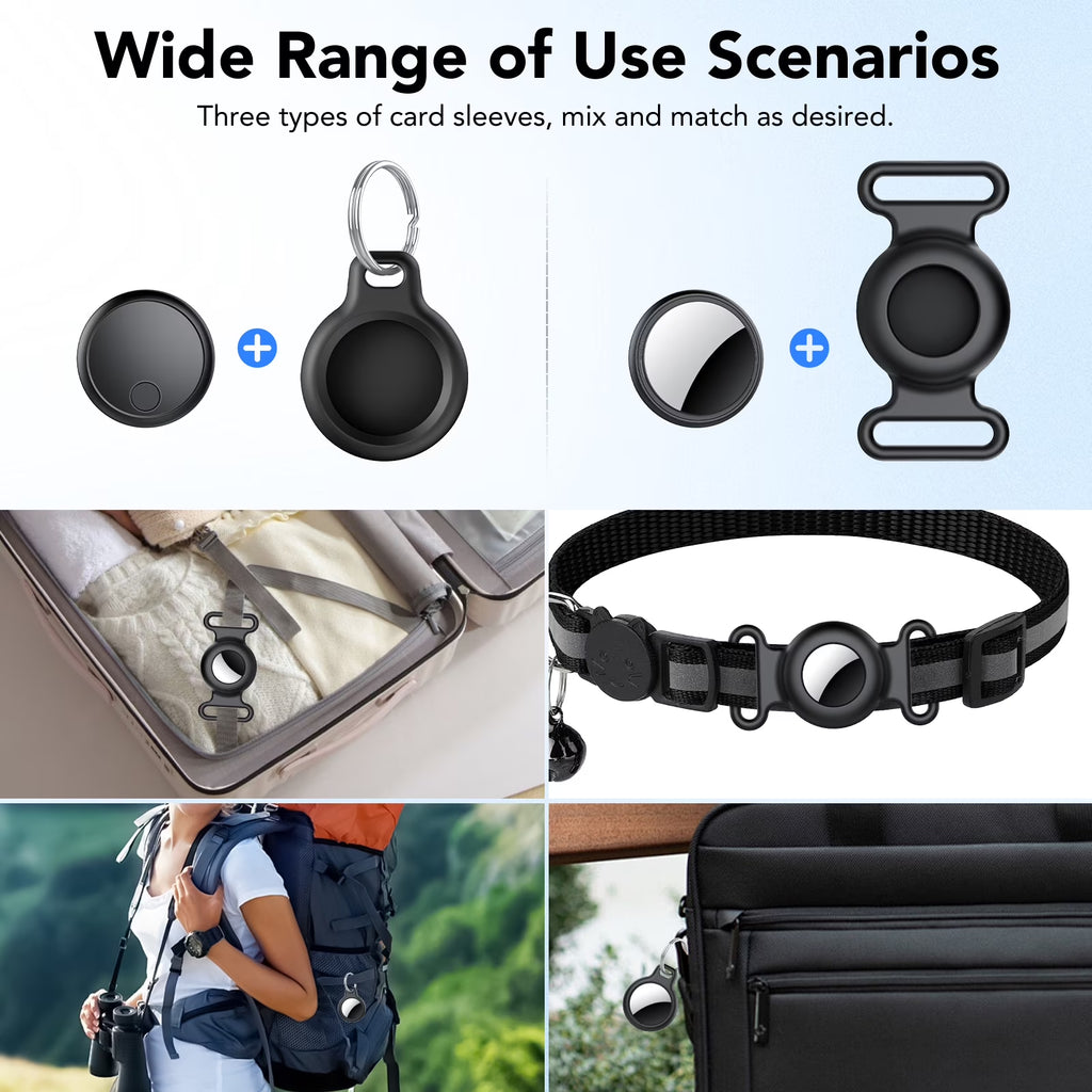 Air Tracker Tag, Bluetooth Tracker-4Pack, Bluetooth Item Finder Compatible with Apple Find My (Ios Only), IP68 Waterproof, Replaceable Battery, Item Locator for Keys/Bags/Wallets Black, FCC Approved