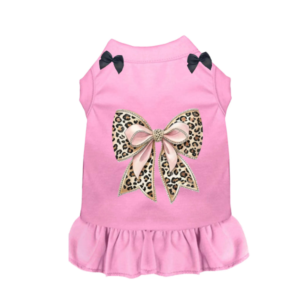 Leopard Luxe Bow Ruffle Dress