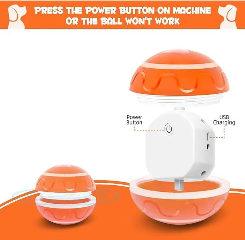 Chewer Tough Interactive Dog Toys Dog , Durable Motion Activated Automated Rolling Toys for Dogs and Cats, Small/Medium/Large Dogs, USB Rechargeable Gravity Ball