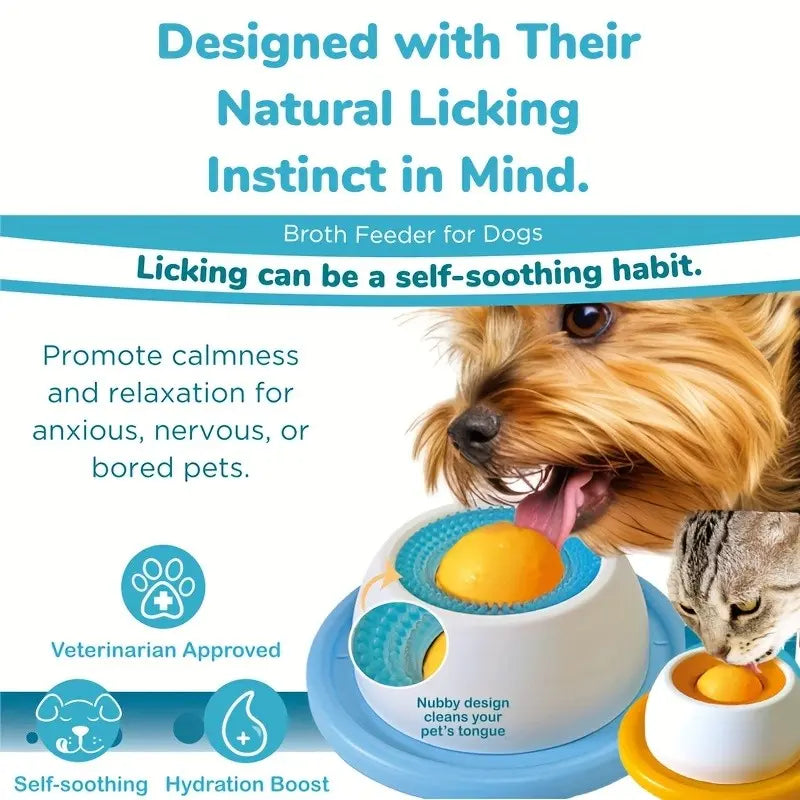 Pet Licking Fun Feeding Dish, Wet Snack Yogurt Licking, Slow Energy Consumption, Oral Care, Food Slow Feeder, Suitable for Cats and Dogs, Plastic Material, Slow Feeder Bowl