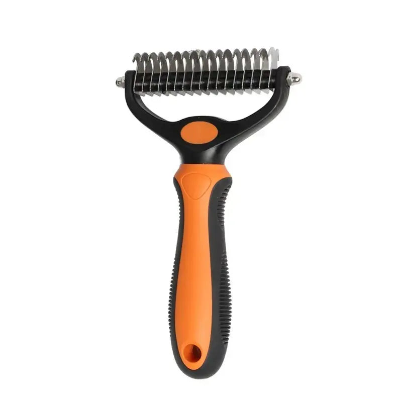 [Summervibes]Pet Deshedding Brush - 2-Sided Undercoat Rake for Dog Cat Hair Removal - De-Shedding Tool for Heavy Shedding, Double Sided Fine & Wide Teeth - Grooming Comb for Long Short Hair Golden Retriever Husky Cat