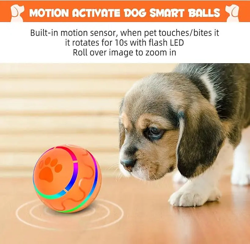 Chewer Tough Interactive Dog Toys Dog , Durable Motion Activated Automated Rolling Toys for Dogs and Cats, Small/Medium/Large Dogs, USB Rechargeable Gravity Ball
