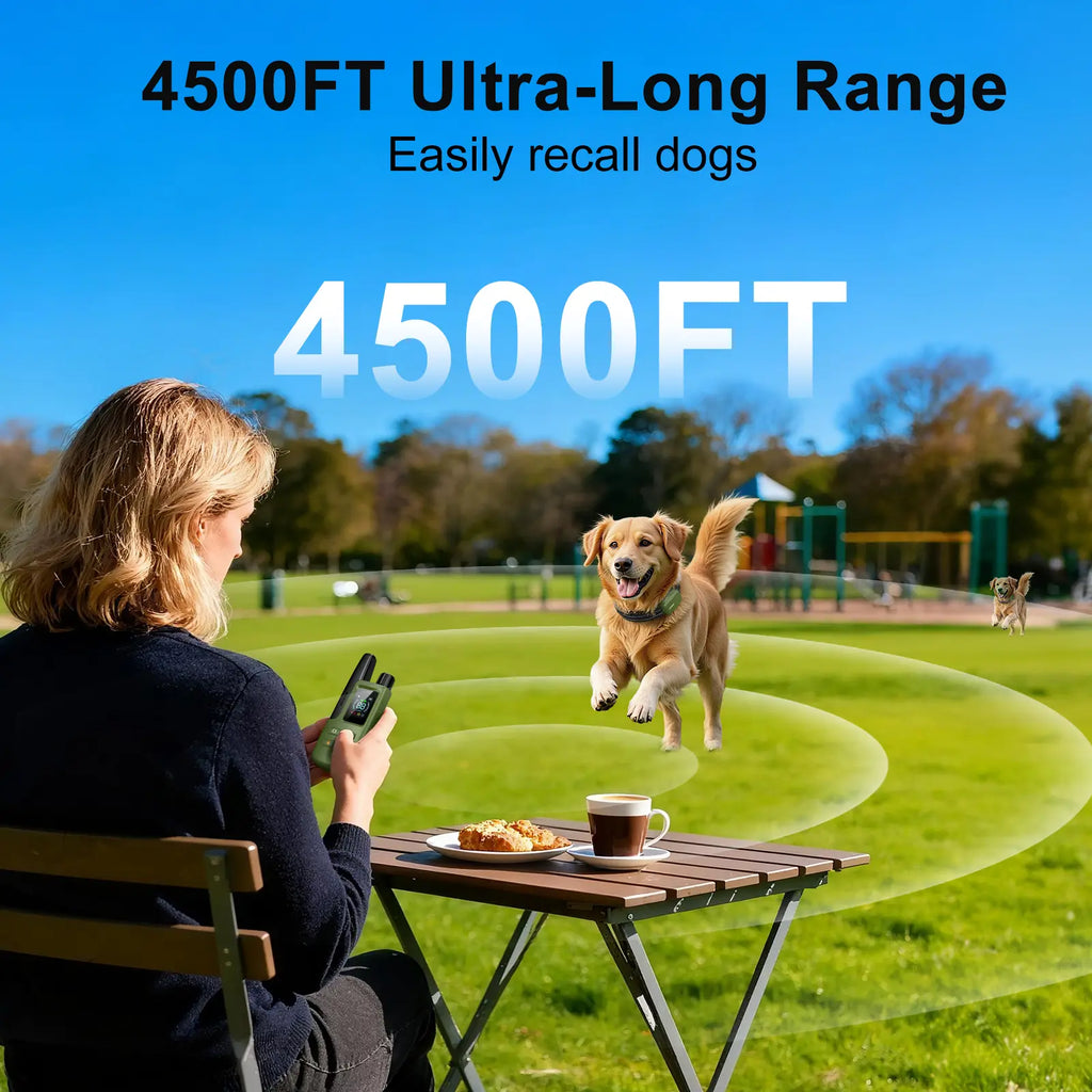 JUGBOW Dog Training Collar 4500FT Dog Training Behavior Aid, Remote IPX8 Waterproof with 4 Training Modes, Outdoor Rechargeable E-Collar DT61 #Summervibes #Petlovers