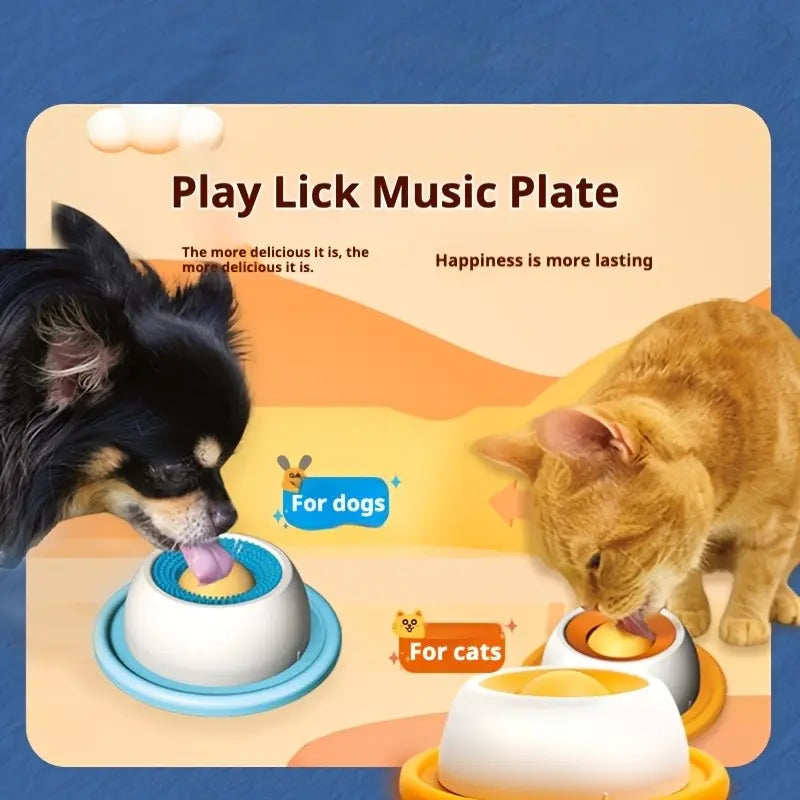 Pet Licking Fun Feeding Dish, Wet Snack Yogurt Licking, Slow Energy Consumption, Oral Care, Food Slow Feeder, Suitable for Cats and Dogs, Plastic Material, Slow Feeder Bowl