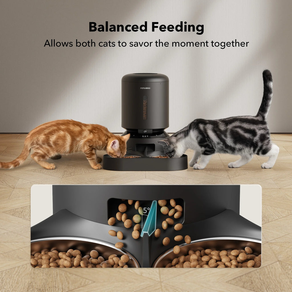 Granary Automatic Two Cat with Camera Cat & Dog Feeder, 5-L, Black