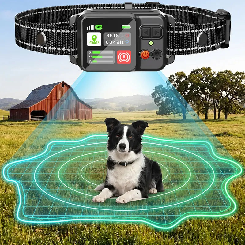 [2026Newest Model] Dog Electronic Fence | Outdoor GPS Fencing System | Waterproof Wireless Fence | Dog Training Collar | Adjustable Warning Intensity | Fence Radius: 33–999 Yards | All Features Included—No Subscription Required | Safe & Worry-Free