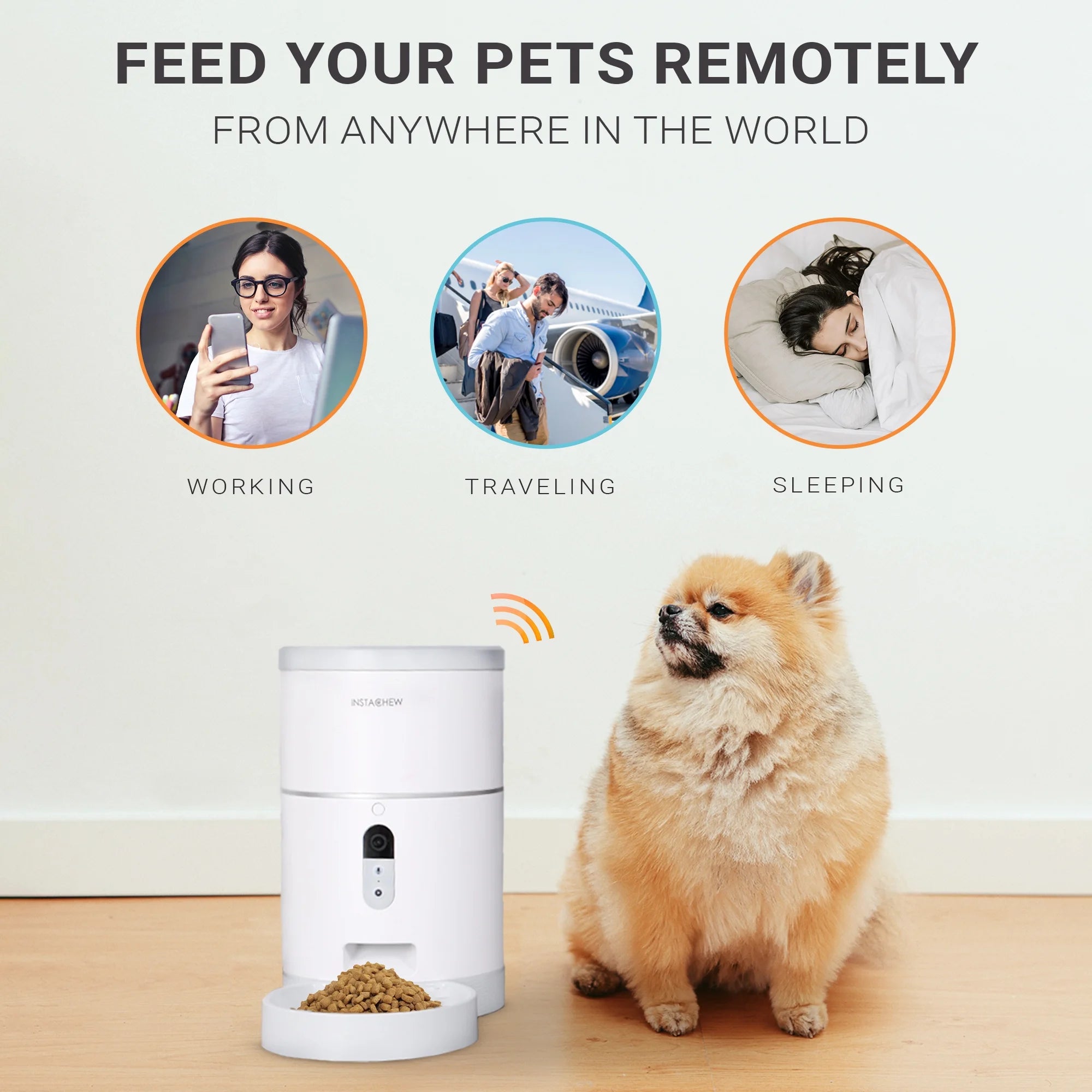 Purechew Smart Automatic Pet Feeder, Food Dispenser for Cats and Dogs, Smart Portion Control, Programmable Treat Dispenser with HD Camera, Portion Control