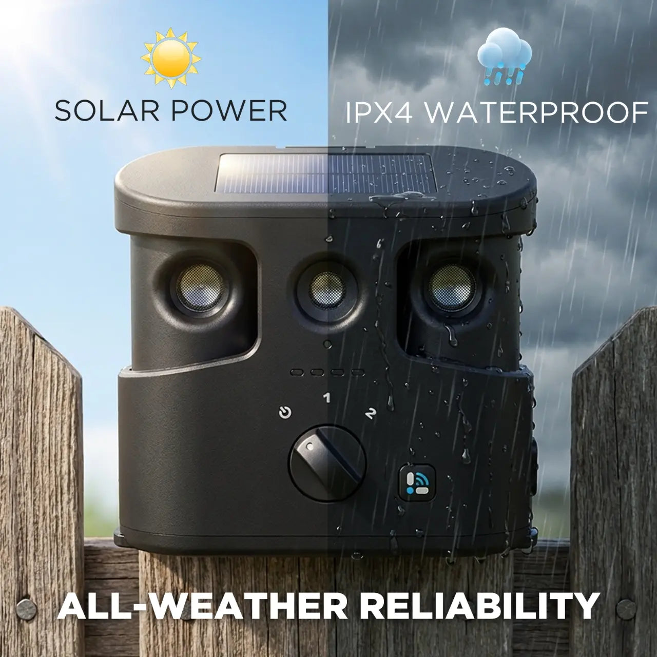 180° Solar Dog Barking Control Device-Outdoor anti Barking Device for All Dog Breeds, Humane No-Bark Trainer, IPX4 Waterproof, Ultrasonic Dog Barking Deterrent with APP Data Report, Dual Speakers & Adjustable Frequency, Dog Accessories Guard