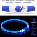 Led Dog Collar, USB Rechargeable Flash Dog Necklace Light, Pet Safety Collar Makes Your Beloved Dogs Be Seen at Night for Small Medium Large Dogs(Red/Blue)