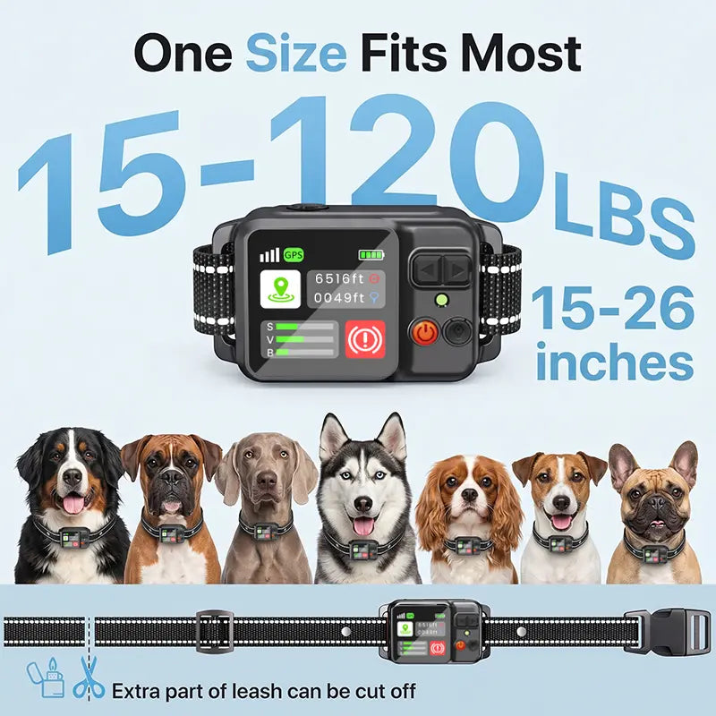 [2026Newest Model] Dog Electronic Fence | Outdoor GPS Fencing System | Waterproof Wireless Fence | Dog Training Collar | Adjustable Warning Intensity | Fence Radius: 33–999 Yards | All Features Included—No Subscription Required | Safe & Worry-Free