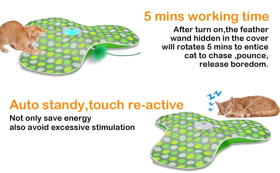 Hide & Seek Interactive Cat Toy — Concealed Feather Wand, Mouse Sounds & 3 Speed Modes, USB Rechargeable