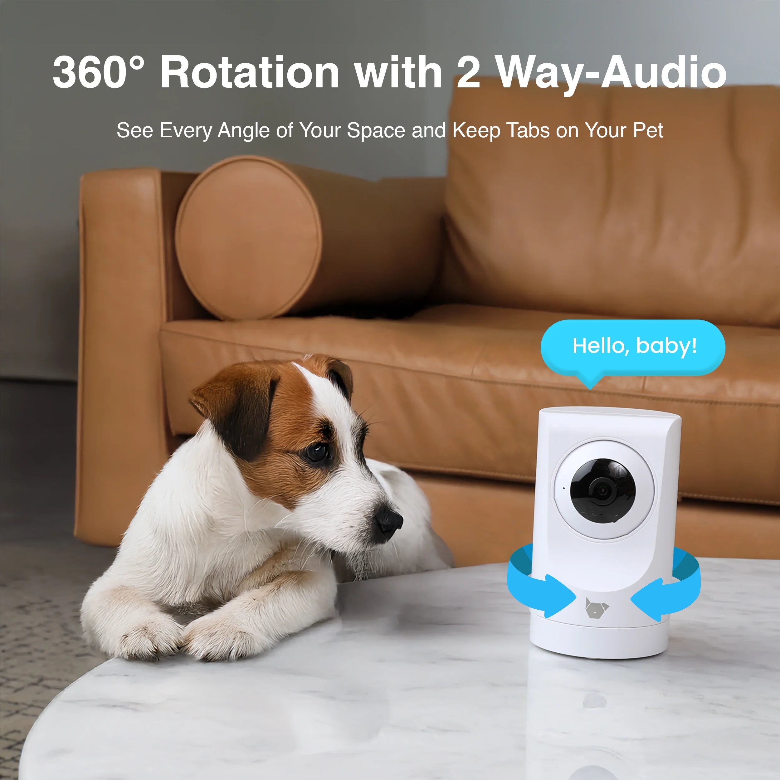 Purrsight 360° Smart Pet Camera, 1080P HD, Wireless, 2-Way Audio