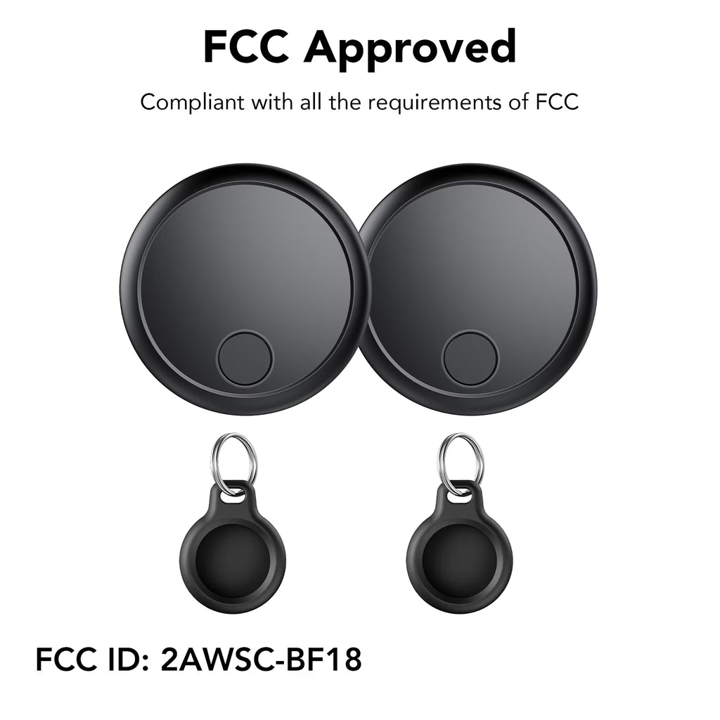 Air Tracker Tag, Bluetooth Tracker-4Pack, Bluetooth Item Finder Compatible with Apple Find My (Ios Only), IP68 Waterproof, Replaceable Battery, Item Locator for Keys/Bags/Wallets Black, FCC Approved
