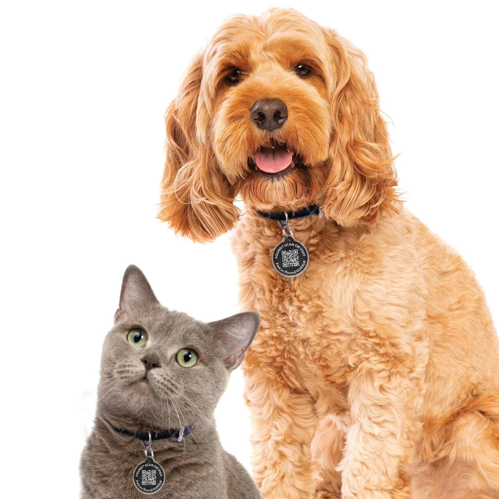 (2 Pack) qr Smart Pet Tag for Dogs & Cats, Pair with App to Send Lost & Found Pet Alerts