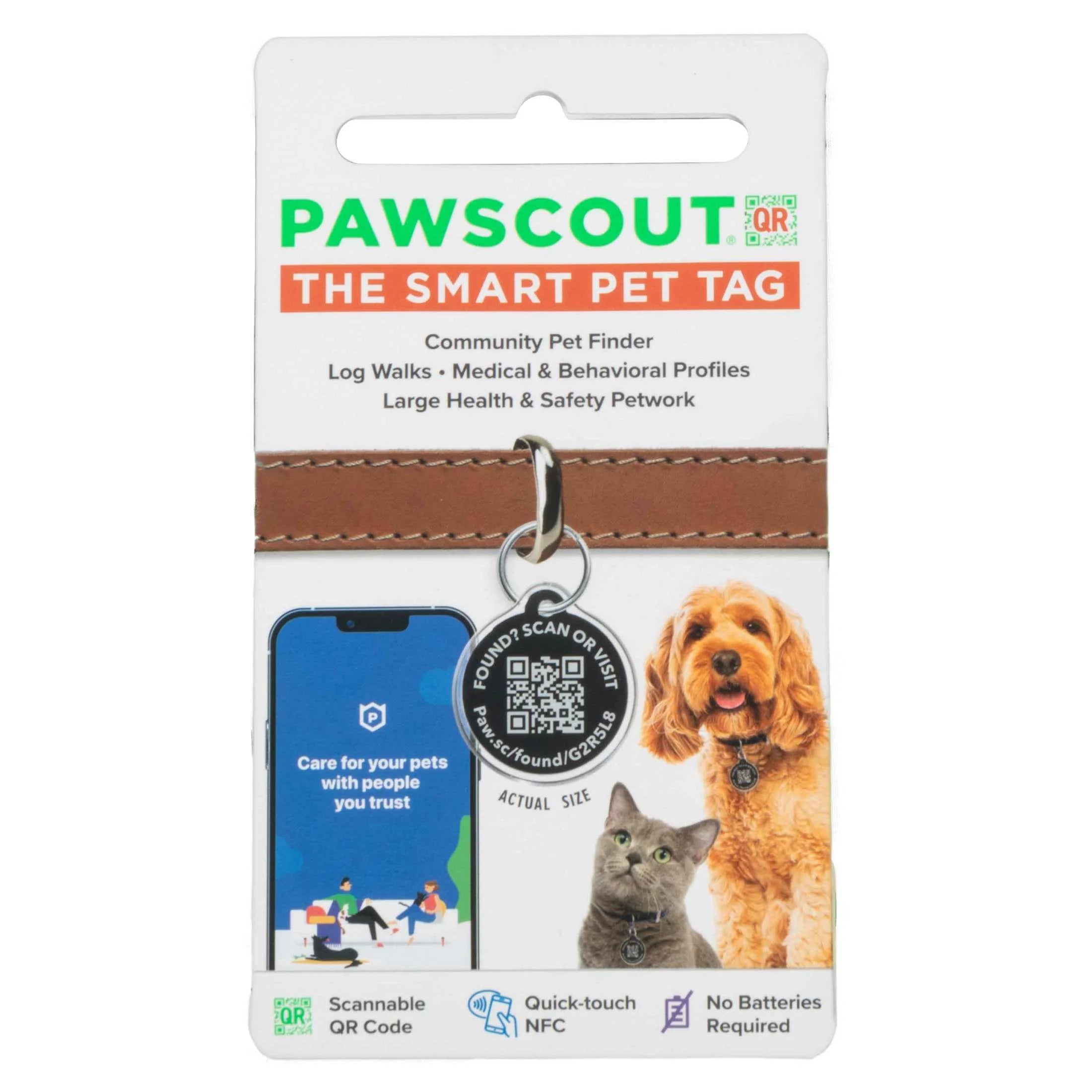 (2 Pack) qr Smart Pet Tag for Dogs & Cats, Pair with App to Send Lost & Found Pet Alerts